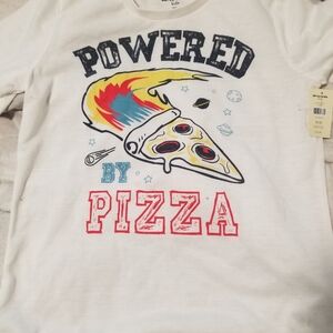 Aeropostale White Tee with Pizza Graphic